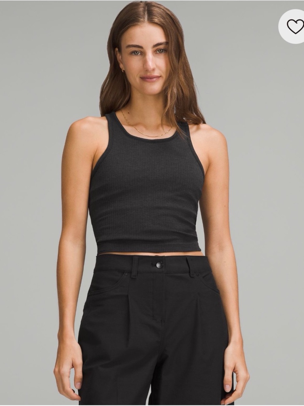 lululemon athletica Black Ribbed Crop Tank
